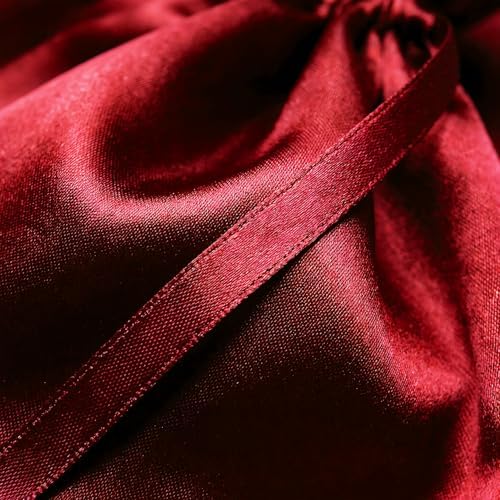50 Pack 6" x 9" Wine Satin Gift Bags with Drawstring, Large Gift Pouches, Wedding Favor Bags for Baby Shower Birthday Party Small Business - Image 4