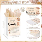 Resurhang 50 Sets Gift Bag for Baby Shower Bear Balloon Goodie Bags with Handles and Tissue Paper Baby Shower Party Favor Handbag for Guests Gender Reveal Return Gift(Brown) - Image 2