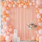 Peach Backdrop Curtain for Parties Baby Shower Wrinkle Free Peach Photo Curtains Backdrop Drapes Fabric Decoration for Wedding Birthday Party 5ft x 8ft,2 Panels by Tao-GePartyDecorations