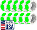 Perco Neon Green Perforated Round Circle Dot Sticker 2-Inch Labels — 10 Rolls, 5,000 Stickers - in Stock, Ready & Promo Labels, High Visibility, Strong Adhesive—Made in USA by Perco