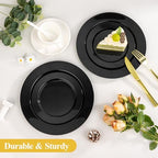 Goodluck 200PCS Black Plastic Plates, Heavy Duty Disposable Black Plates - Image 4