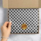 Jillson Roberts Printed Unfolded Gift Tissue 20" x 30" for Birthdays, Wine Bags, Weddings, Black Gingham, 240 Sheets - Image 5