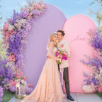 Pink Purple Arch Backdrop Cover Set of 2 Spandex Arch Covers 7.2 and 6ft Wedding Birthday Party Arch Covers Stretchy Backdrop Bridal Baby Shower Pink Lavender Arch Stand Cover - Image 5