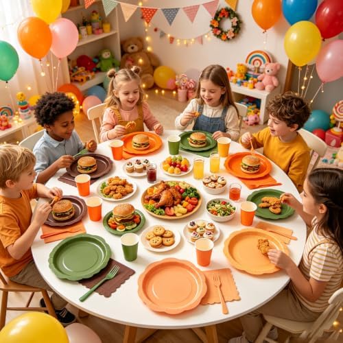 192Pcs Fall Party Plates and Napkins Set Party Supplies for Thanksgiving - Image 6