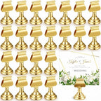 Kathfly 48 Pcs Wedding Table Number Holders Metal Gold Place Card Holder by Kathfly