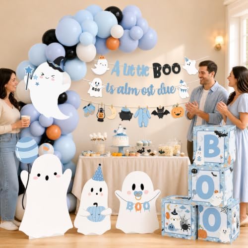 Halloween Baby Shower Decorations, A Little Boo Is Almost Due Party Set - Image 7
