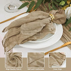50 Pack Cheesecloth Napkins 20"x20" Nude Gauze Boho Bulk Napkins - Image 3