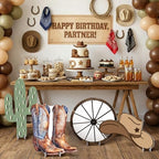 4 Pcs Western Party Decorations, Large Cowboy Birthday Party Decorations, 24 Inch Plastic Cardboard Cutouts Props, Wild West Themed Standups with Boots Wagon Wheel Cactus Hat for Photo Booth - Image 5
