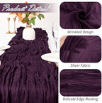 15 Pack Dark Purple Cheesecloth Table Runner 17 x 108 inch Cheese Cloth Table Runners 9ft Blue Table Runner Rustic Romantic Sheer Gauze Runner for Wedding Party Baby Shower Table Decoration - Image 3
