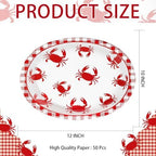 50 Pcs Large Crab Boil Oval Paper Plates 12" × 10" Heavy Duty for Summer - Image 2