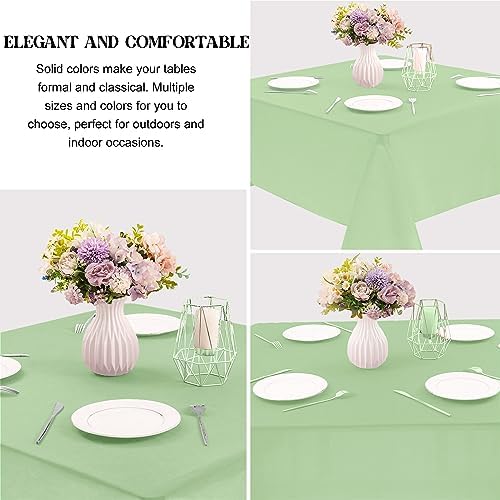 4 Pack Square Table Cloth 85x85 Inch Sage Green Tablecloth Machine Washable Fabric Polyester Table Cover for Dining, Buffet Parties, Picnic, Weddings and Restaurants（85x85 Sage Green） - Image 3