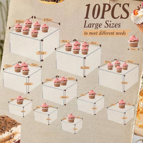 10 PCS Buffet Risers, Large Food Risers for Buffet Table, Dessert Display - Image 2