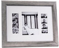 Creative Picture Frames 57-11X14Dw-W Driftwood Event Photo Booth Frame Holds 1-5 By 7-Inch And 2-2 By 6-Inch Photographs With White Collage Mat with Stand by CreativePictureFrames