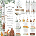 145 Pieces Woodland Baby Shower Favors for Guest Woodland Animals Ballpoint Pens and Keychains Party Favors Bulk Retractable Baby Shower Gifts Pens Gender Reveal Greeting Cards Souvenirs Prizes by EYNDYN