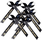 25 Personalized Ribbons Assesmbled Bows Custom Bridal Shower Favor Party Favors Wedding Bridesmaid Memorial Ribbons Funeral Baby Invitations Mis XV años Quinceanera (Black Ribbon) - Image 4