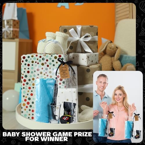 Leinuosen 6 Sets Baby Shower Game Prizes for Men with Cleaning Cloth Bottle Opener Screwdriver Tape Measuring Keychain Multi Tool Pen Gift Bag Funny Baby Shower Prizes for Winner - Image 6