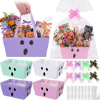 Funnymoom 12 Pcs Halloween Ghost Gift Baskets Empty, Pastel Baskets Bulk by Funnymoom