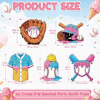 5Pcs Ice Cream Drip Baseball Party Decoration Sports Photo Props - Image 2