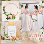 FoldTier 24 Pcs 12 Inches Metal Floral Hoop Centerpiece with Tables Stand - Image 4