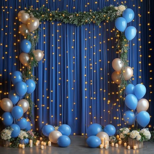 10x12 ft Royal Blue Backdrop Curtain Panels for Wedding Parties, Wrinkle Free Polyester Photo Backdrop Drapes 12 ft Long Back Drop Cloth for Birthday Photography Background Party Backdrop - Image 5