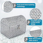 MDLUU Large Wedding Card Box, Treasure Chest Wedding Money Holder with Heart Shaped Lock, Crystal Bead Card Receiving Box for Wedding, Reception, Birthday Party - Image 5