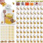 Aliggbent 126 Pack Mini Honey Jars 1.5 oz Round Glass Dippers with Labels by AliggbentGoodChoice