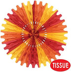 Beistle Tissue Fans – 12-Pack Round Hanging Tissue Paper Decorations for Fall Festivals, Autumn Celebrations, Harvest Parties and Seasonal Thanksgiving Events, Golden Yellow, Orange and Red, 25" - Image 4