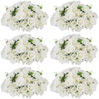 White Flowers Balls for Centerpieces: 15.7in Diam, 6 Pcs by CreatedforWeddingsandHome