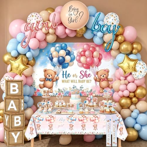 Gender Reveal Decorations He or She Boy or Girl Baby Shower Party Supplies - Image 6