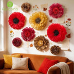 Alecono 9 Pcs Giant Paper Flowers Decorations for Wall (24", 20", 14") - Image 3