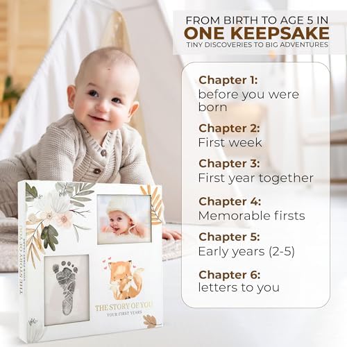 Baby Memory Book For Girl or Boy, Natural Baby Book from Birth, First Years Journal with Ink Pad, Baby Book Keepsake, New Moms, Essential Baby Items - Image 7
