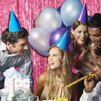 20 Pack Pink Backdrop Decorations - Tinsel Curtain Party Backdrop Foil Fringe Birthday Photo Booth Streamer Backdrop Pink Theme Bachelorette Graduation Decorations - Image 3
