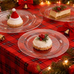 FLOWERCAT 100PCS Clear Plastic Plates - Heavy Duty Clear Disposable Plates for Fall Party/Wedding/Christmas - Include 10inch & 7inch Dinner/Dessert Plates for 50guests - Image 6