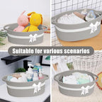 Gift Basket, Hamper Kit, Empty Hamper Basket with Cellophane Bags and Pull Bows, Rope Gift Baskets with Handles, Woven Gift Baskets for Baby Shower, Wedding, Birthday, Housewarming (Grey) - Image 6