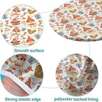Cartoon Christmas Gnomes & Sweet Fabric - Red Print Oval Tablecloth Fitted Waterproof & Stain Resistant Elastic for Dining Table Buffet Parties and Camping Fits for 54" x 76" Oval Table - Image 5