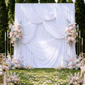 20×10 White Backdrop Curtains for Wedding Party Decorations Wrinkle Free by LeegleriTableSkirt