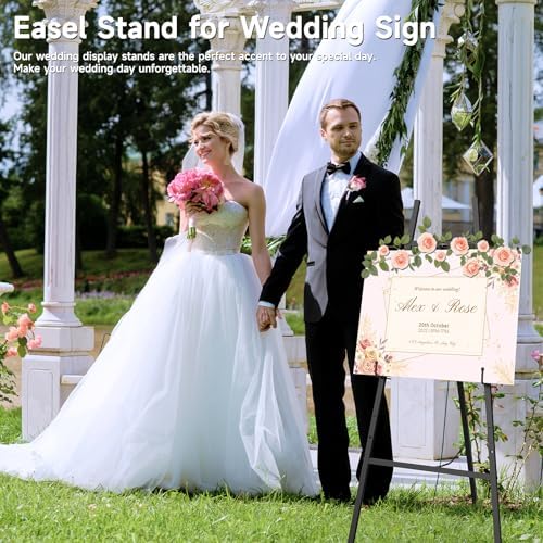 Black Easel Stand for Sign, 4-Tier Display Easel with Adjustable Chain - Image 2