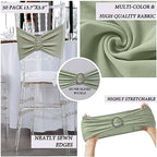 50 Pack Sage Green Chair Sashes, Chair Bands for Folding Chairs, Chair Ties Bows with Buckle Slider for Wedding Party Banquet Decoration - Image 5