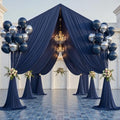 2 Panels 5ft(W) x 20ft(L) Navy Blue Ceiling Drapes for Wedding Parties by PartyVillage