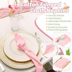 Showgeous 30 Pack Pink Cloth Napkins with Fringe, 16x16 inch 100% Cotton - Image 5