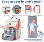 PILLANI Baby Diaper Bag Backpack - Toddler Backpack - Baby Bag for Girls & Boys, Large Waterproof Diaper Backpack - Diaper Bags with Changing Pad, Best Baby Shower Gifts - Stylish Pink Cute Diaper Bag - Image 5