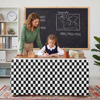 Sanwarm Table Skirt, 29" x 108", for Rectangular & Round Desk Checkered - Image 3