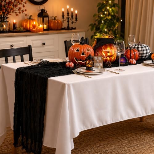 20 Pack Black Cheesecloth Table Runner 120 Inch Boho Wedding Decor by Fixwal