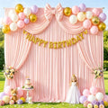 10ftx10ft Light Pink Backdrop Curtains for Baby Shower Wrinkle Free Pink Photo Curtains Soft Fabric Drapes Back Drop Cloth for Wedding Girls Birthday Parties Photography Background 5x10ft, 2 Panels by WishCare