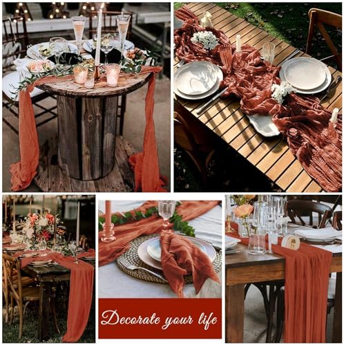 20 Pack Cheesecloth Table Runner 17 x 108 Inch, Terracotta - Image 7