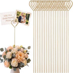 500 Pcs Floral Card Holder Picks, 12'' Gold Metal Heart Sticks for Weddings by Patelai
