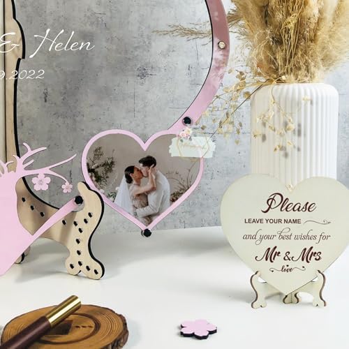 Wooden Heart Drop Box Wedding Guest Book Alternative, Rustic Keepsake - Image 3