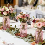 12 Pack Mason Jar Vases for Centerpieces, Pink Glass Flower Vase - Image 6