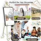 60” H Gold Easel Stand for Sign Large Adjustable Metal - Image 7