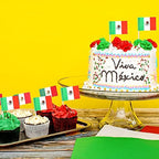 Meanplan 2000 Pcs Mexico Toothpick Flags, Mexican Flag Toothpicks, Cupcake Mexico Toppers, Mini Stick Decorations Food Picks for National Day Party Birthday Cocktail Ice Cream Cake - Image 3